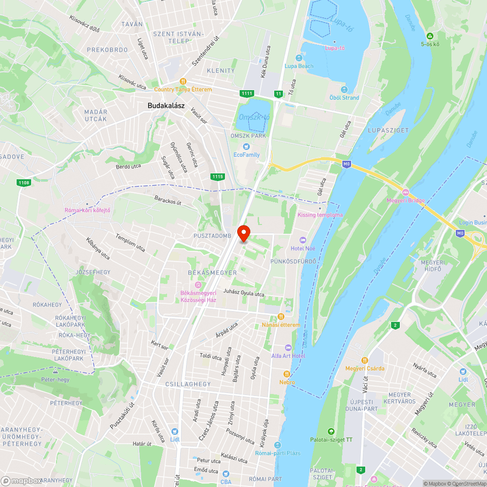 Kátyúk a Budakalász utcában bejelentés helye