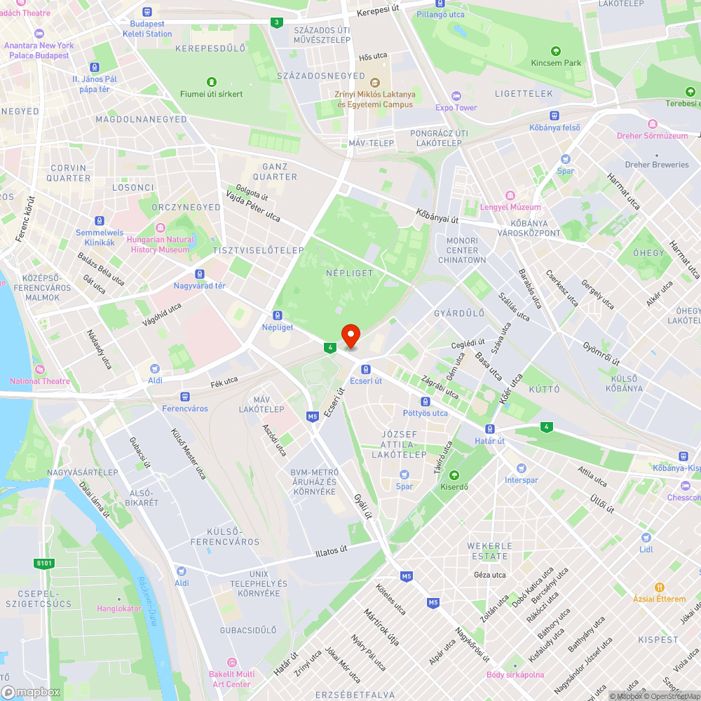 Ecseri úti P+R parkolóban lövészárok bejelentés helye