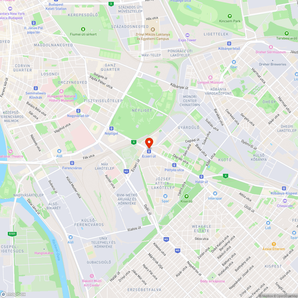 Üllői út-Ceglédi út sarkán lévő P+R parkló bejelentés helye