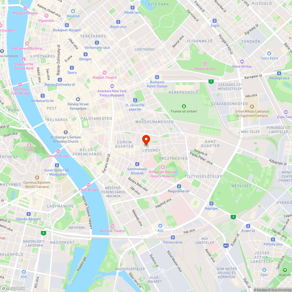Kátyú a Práter u. 59. Molnár Ferenc tér találkozásánál bejelentés helye