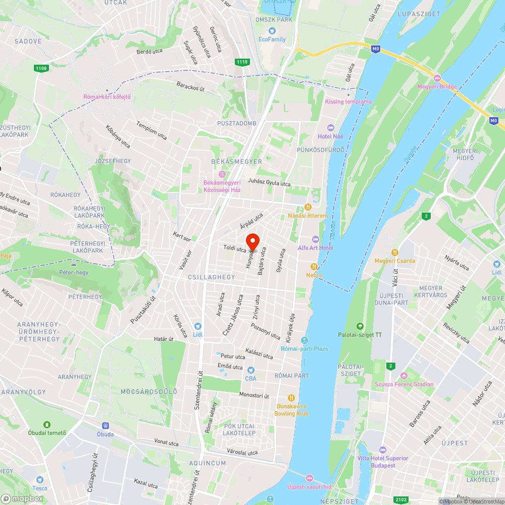 "kijavított" kátyúk bejelentés helye