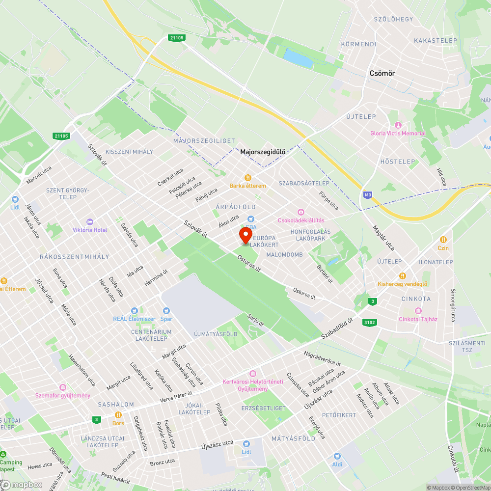 XVI kerületi budapesti úti parkban szemétdomb bejelentés helye