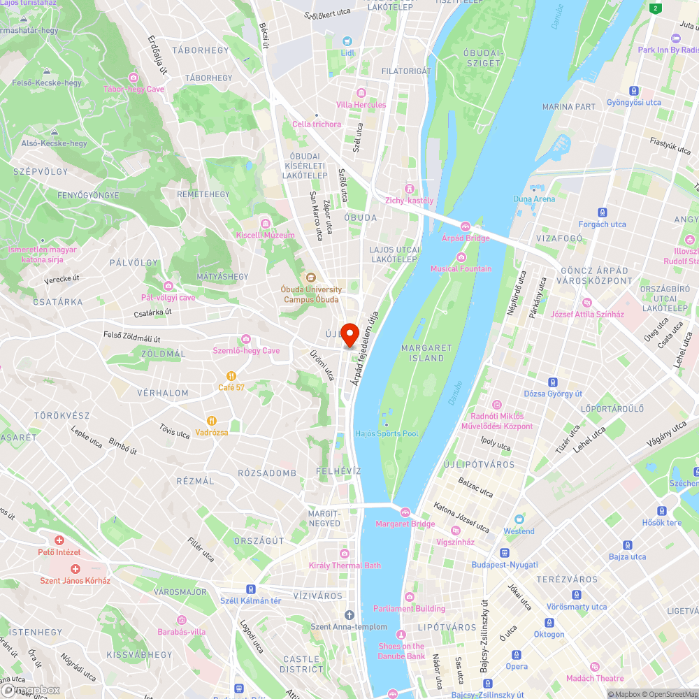 Kolosy tér - lámpahiba bejelentés helye