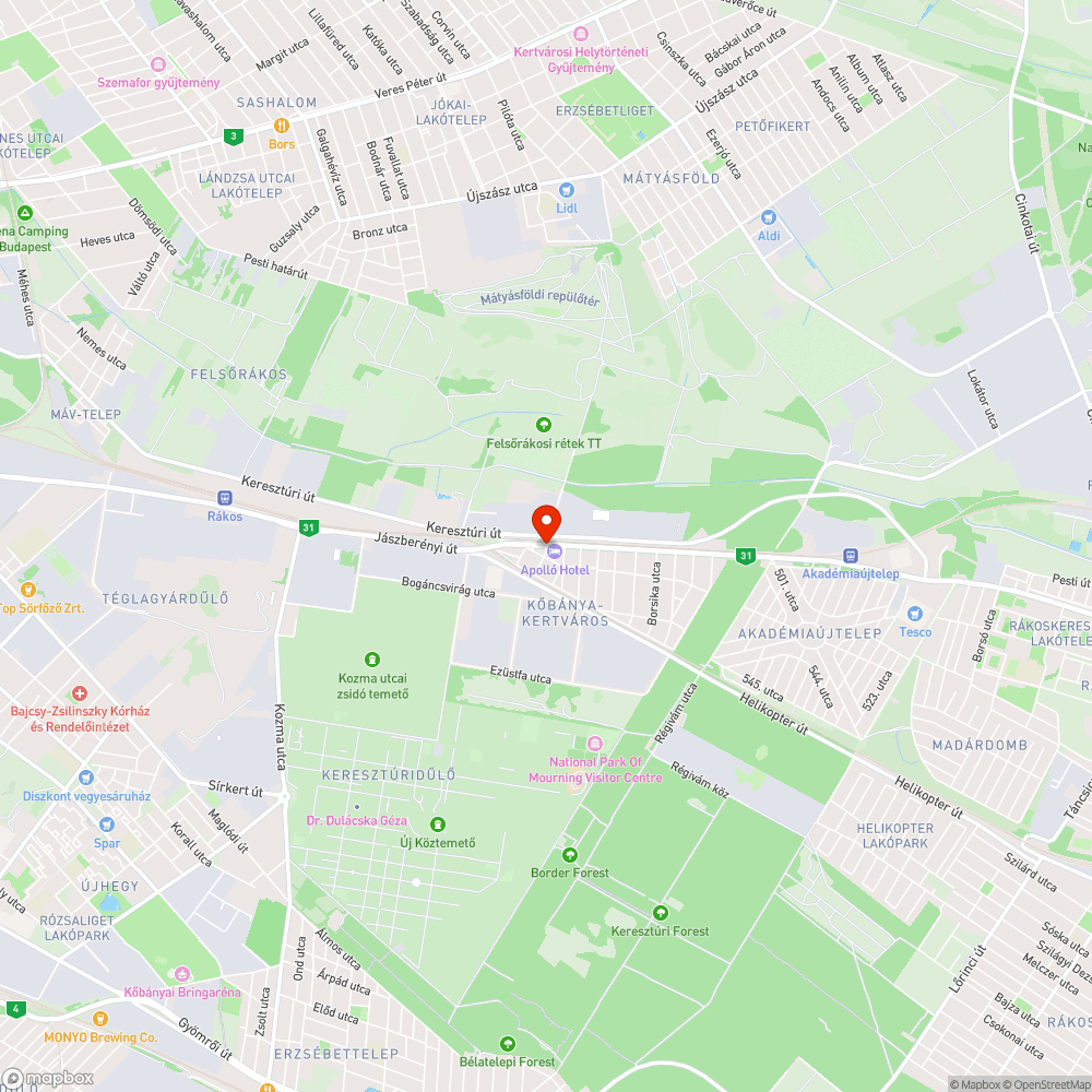 Szétvert járda bejelentés helye