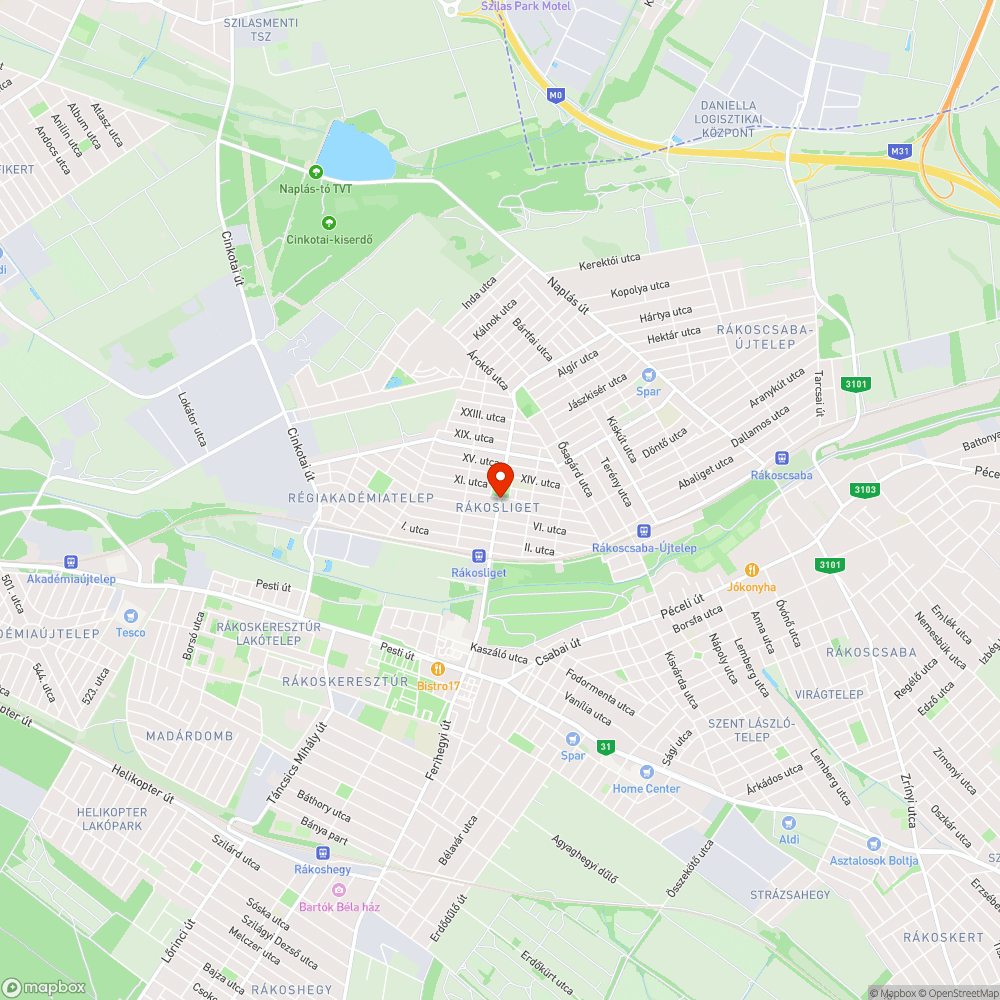 Autók által eltorlaszolt járda bejelentés helye