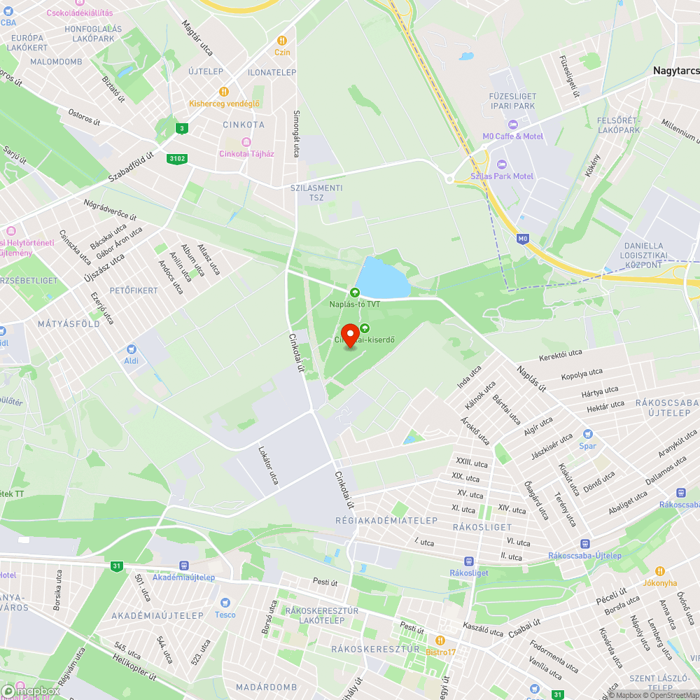 Cinkotai- parkerdő szélén szeméthalom bejelentés helye