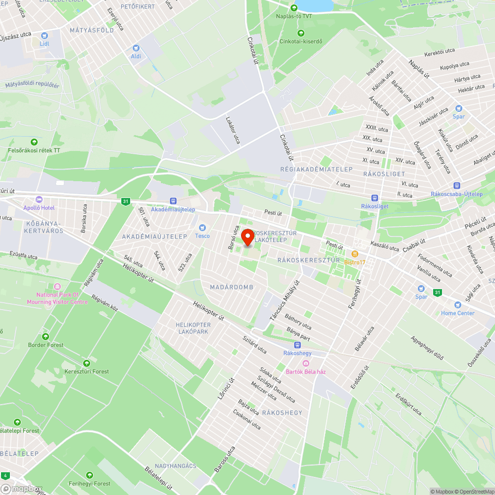Rákosmente terei 3. bejelentés helye