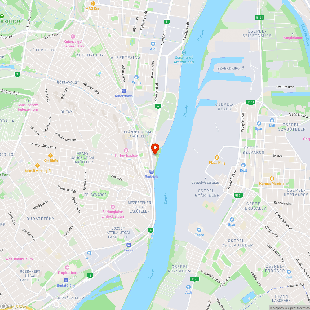 Hullámos kerékpárút Budafok-Belváros vasútállomásnál 2.0 bejelentés helye