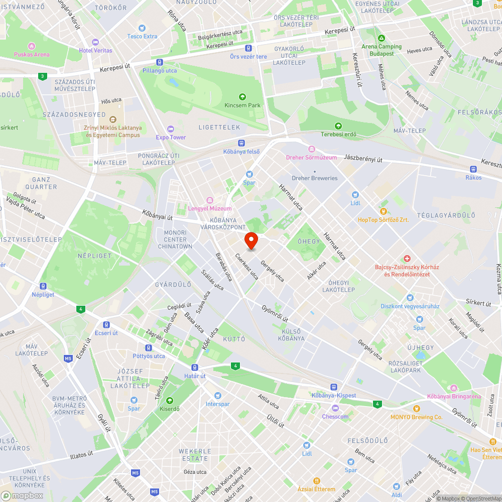 Útra belógó akácfa bejelentés helye