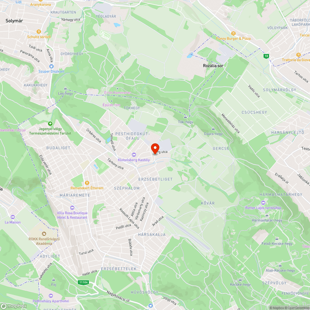 kátyú Pesthidegkút Nóra utca bejelentés helye