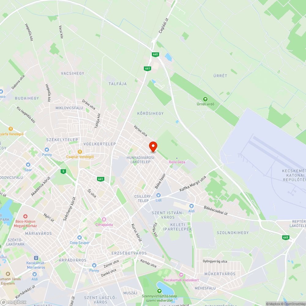 Kátyúhiba a Czollner közön bejelentés helye