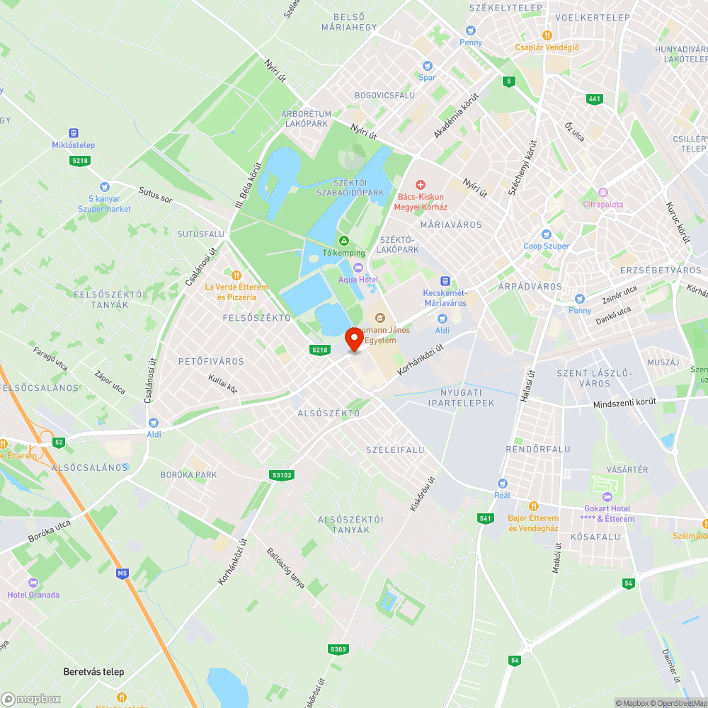 Kátyú- és szegélykő hiba az Izsáki úti Agip benzinkútnál bejelentés helye