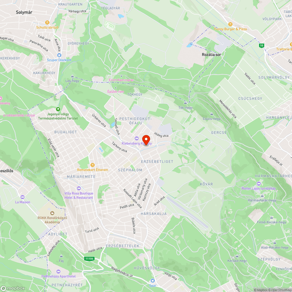 Beszakadt úttest bejelentés helye