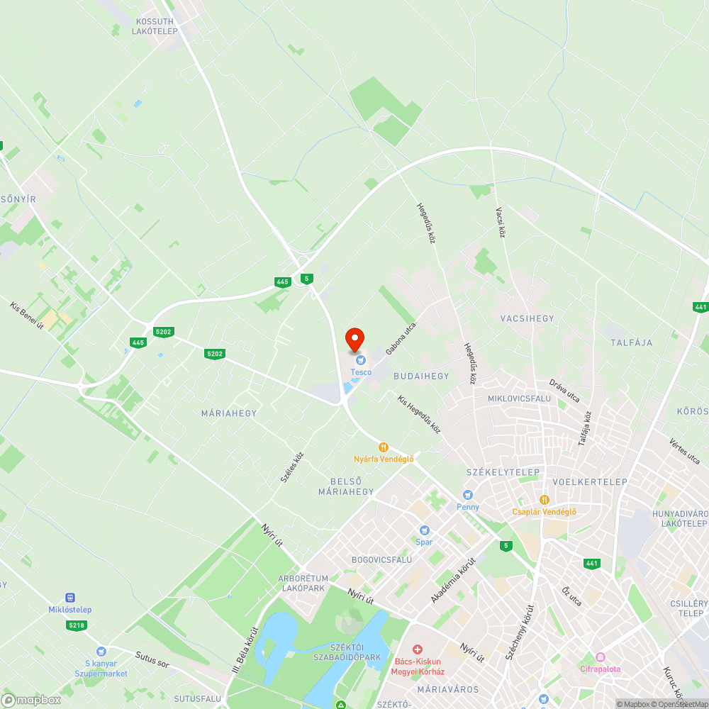 Meghibásodott kijelző a Tesco buszmegállójában bejelentés helye