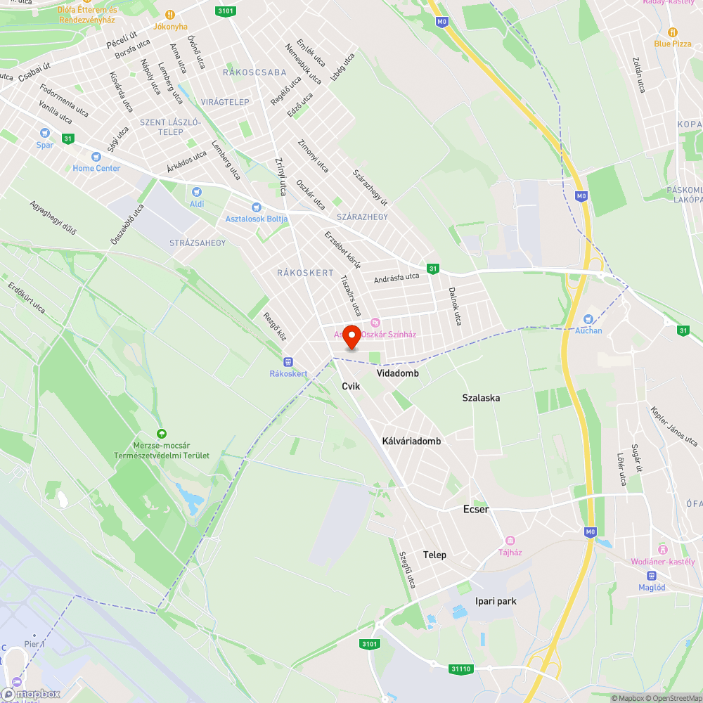 Pásztorfalva utcai kátyuk bejelentés helye