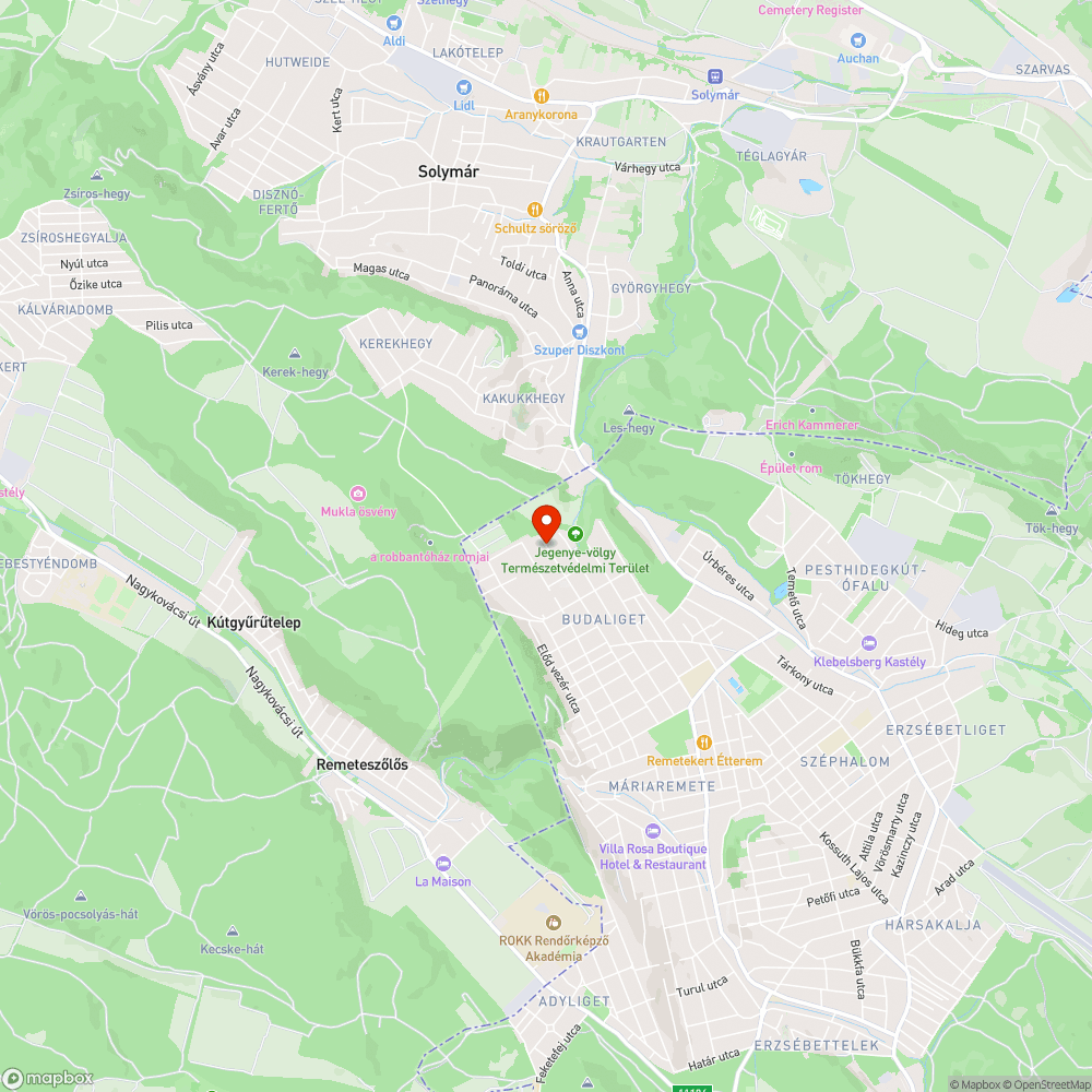 Kátyú bejelentés helye