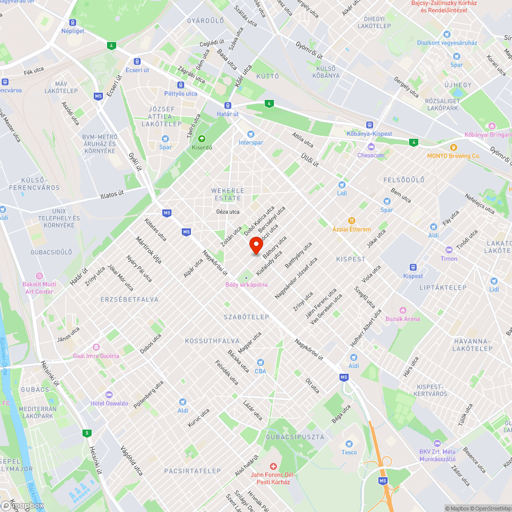 Hunyadi tér - Buszmegálló bejelentés helye