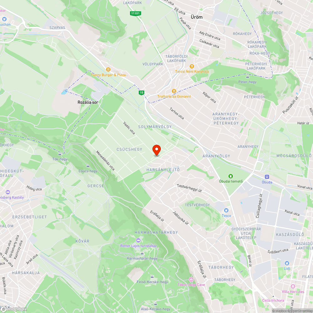 Kiégett utcalámpa bejelentés helye