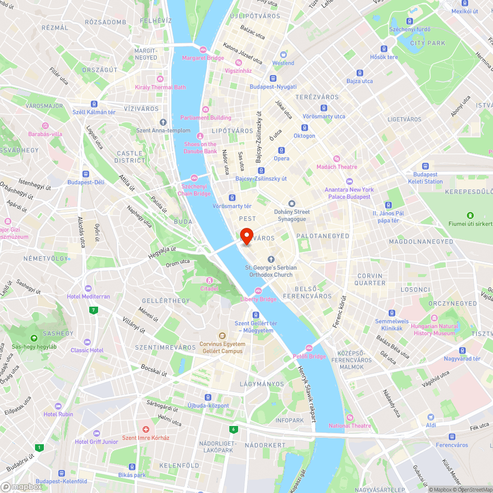Irányi utca Molnár utca kereszteződése V. kerület bejelentés helye