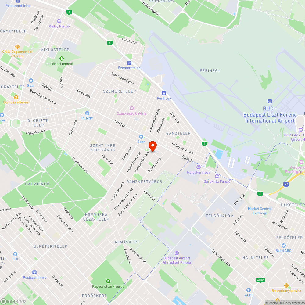 Megrongált járda bejelentés helye