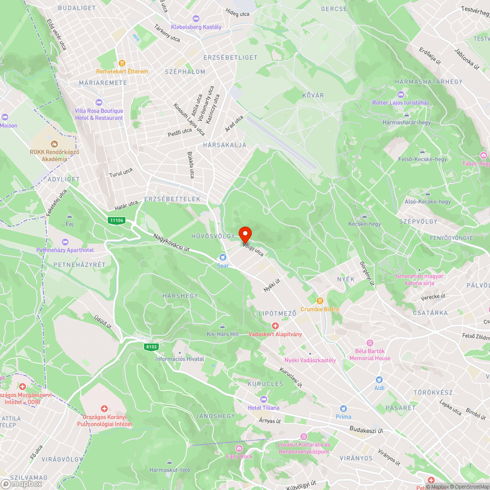 Beszakadt úttest bejelentés helye