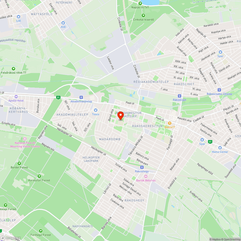 Mónus Illés park kontra Dr. Kósa Pál park bejelentés helye