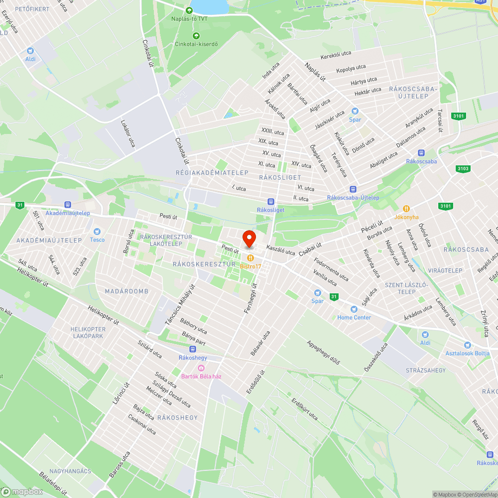 Szétdobált szemét és ételmaradék bejelentés helye