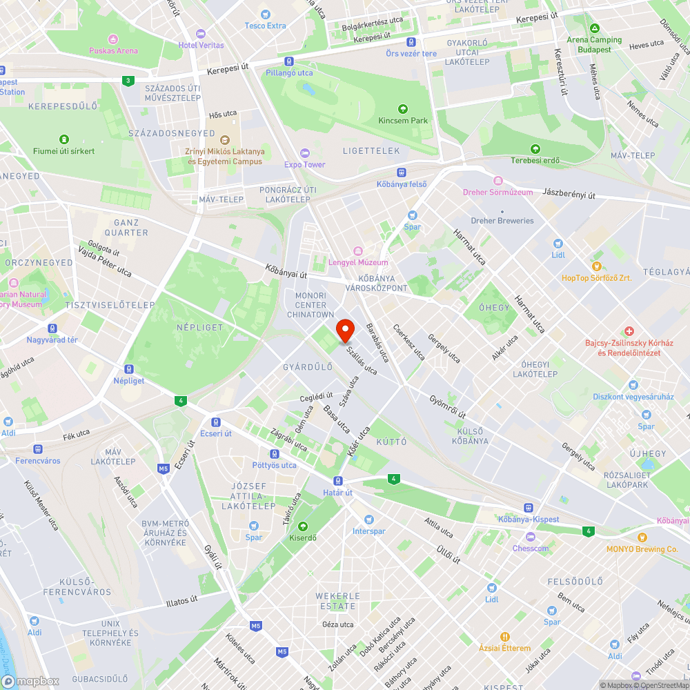 Járdát és ott közlekedőket locsoló öntözőrendszer bejelentés helye