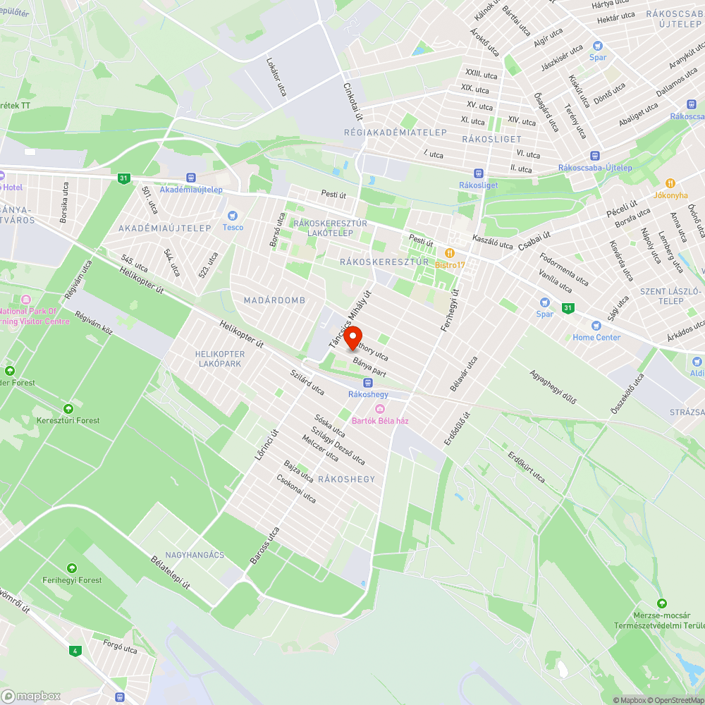 Kátyús utca bejelentés helye
