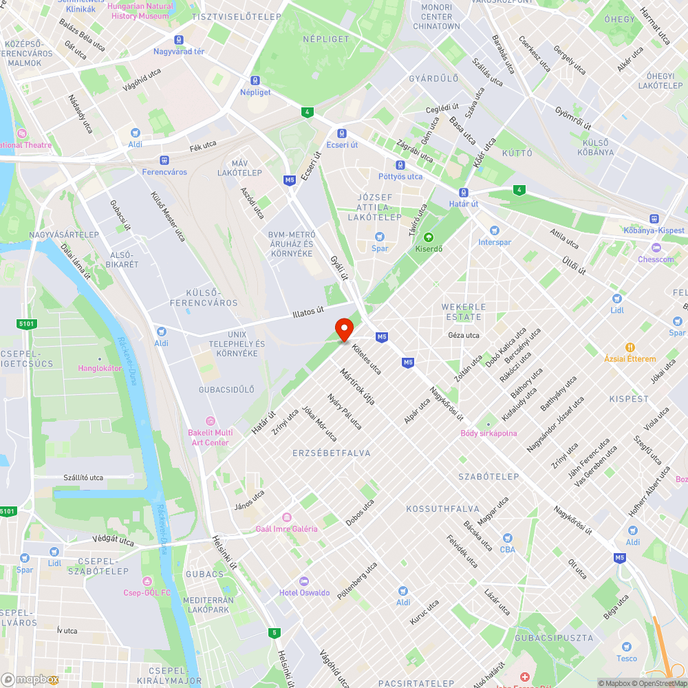 Határ út óriási kátyú bejelentés helye