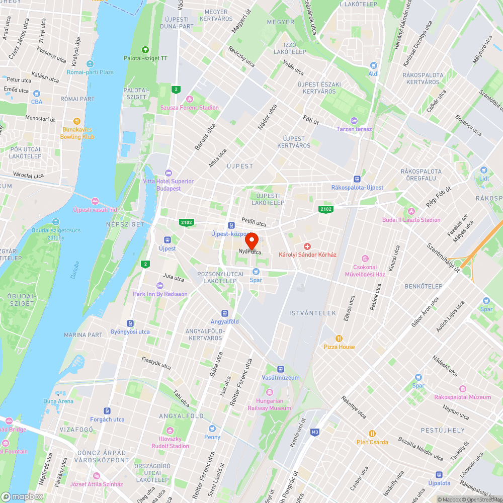 Rozsdás oszlopcsonk Újpesten (Nyár utca - Erzsébet utca) bejelentés helye