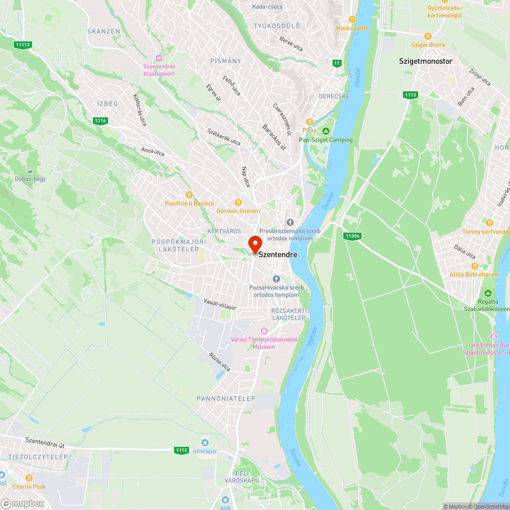 Úthiba a 11-es főút és a Bükkös part találkozásánál bejelentés helye