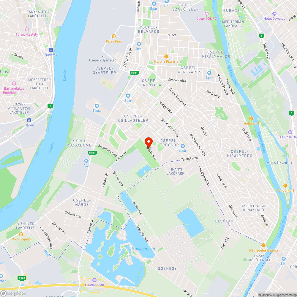 Akácfa utcai "kisdzsungel" bejelentés helye