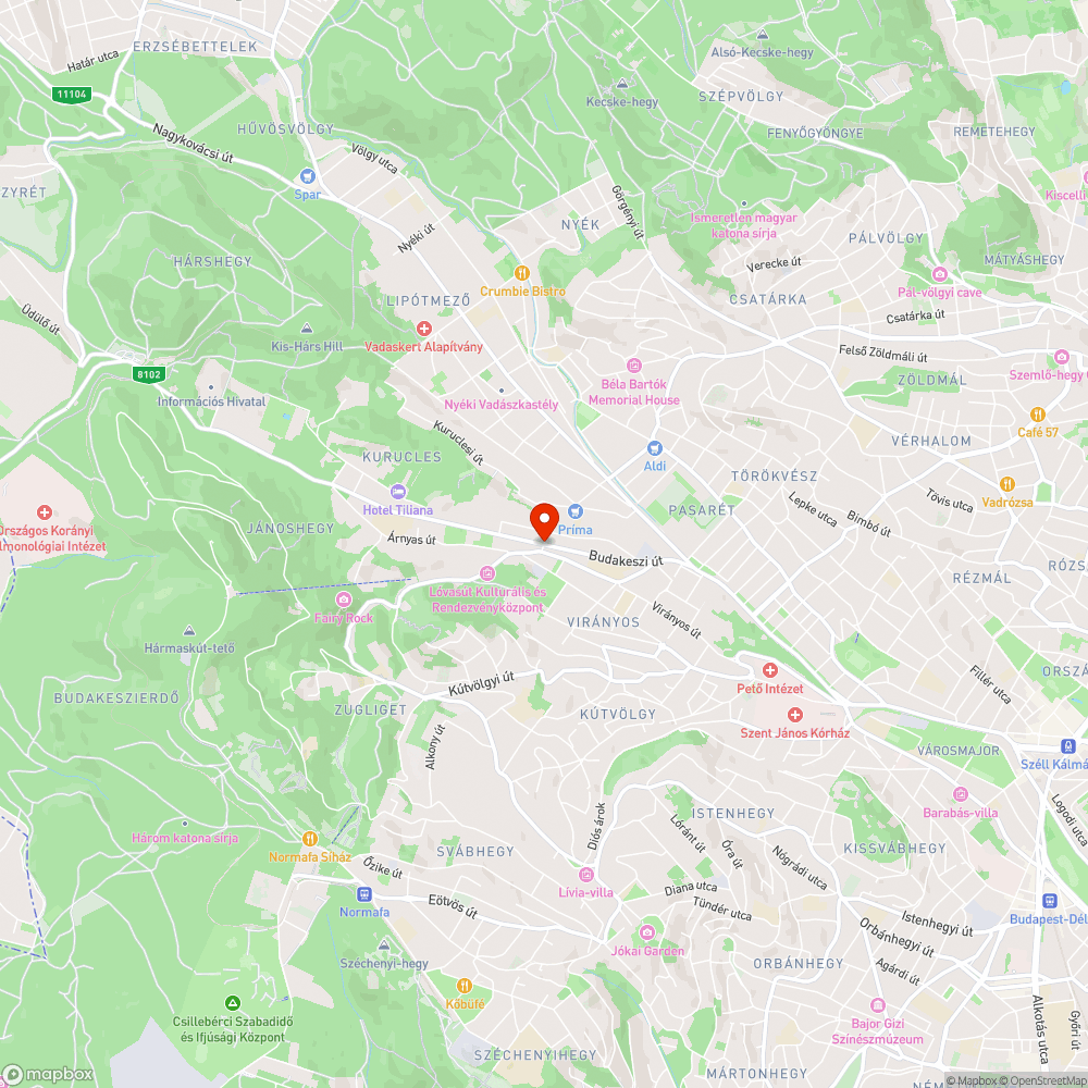 Budakeszi út Kuruclesi út kereszteződés bejelentés helye