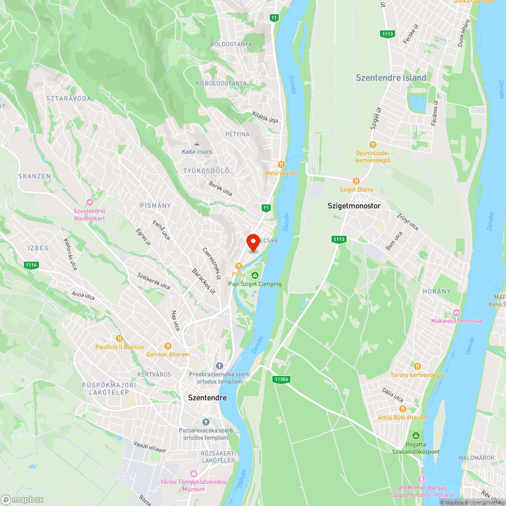 Árbóc utcai úthiba bejelentés helye