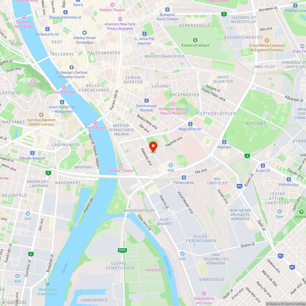 Budapest IX. kerület Vágóhíd u. 36. járda bejelentés helye