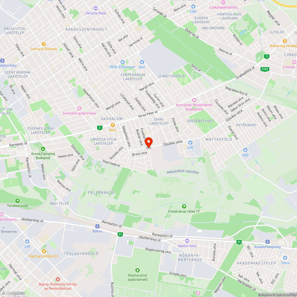 Közvilágítás Budapest 16. kerület Ballada utca 1., illetve 3. sz bejelentés helye
