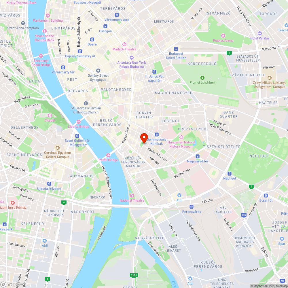 Ferencváros-Ferenc tér szabálytalan parkolás bejelentés helye