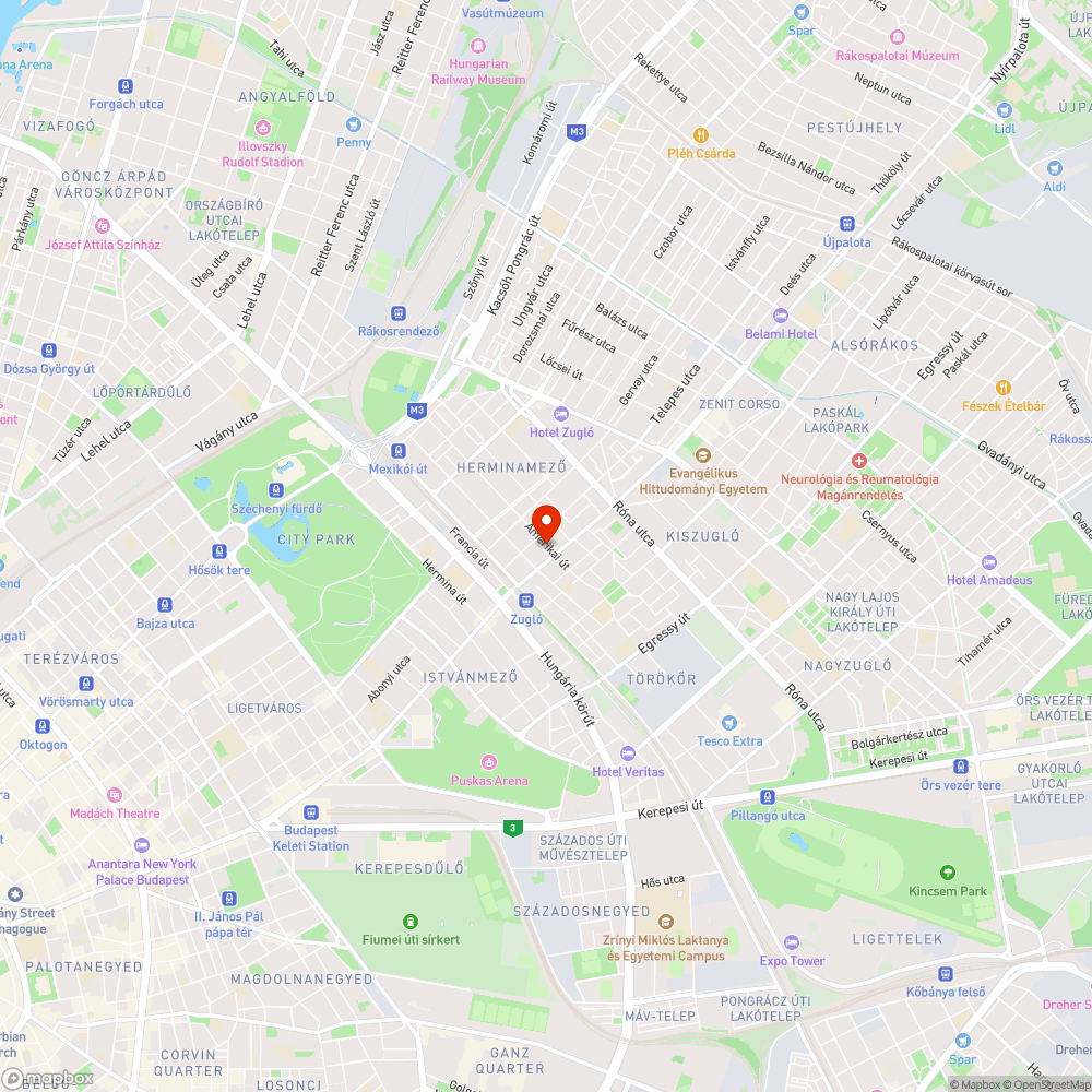 Dagonya az Amerikai úti tüdőszűrő előtt bejelentés helye