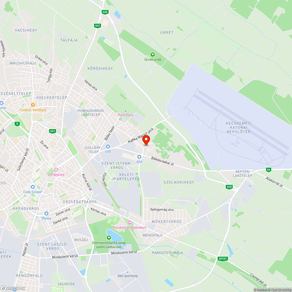 Kátyúk az utca közepén bejelentés helye