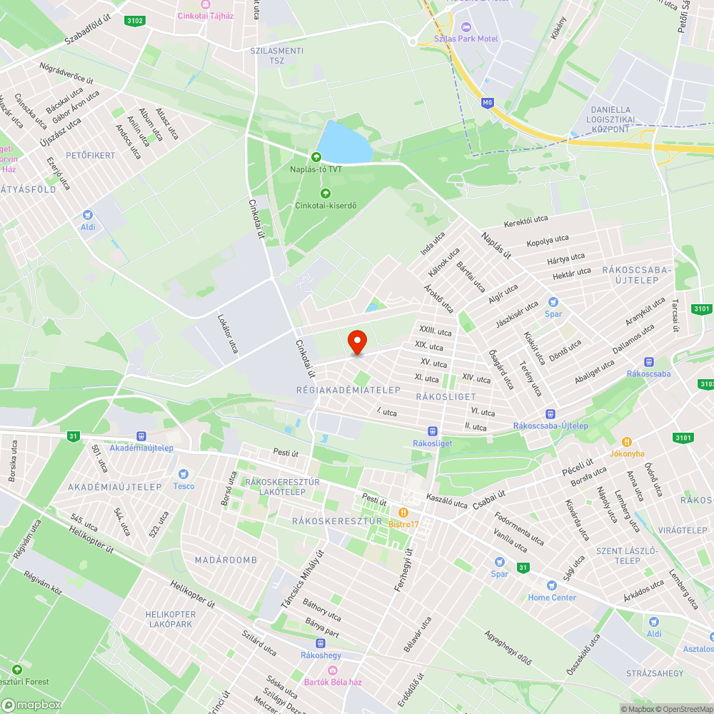 Sötét futó-és edzőpálya bejelentés helye