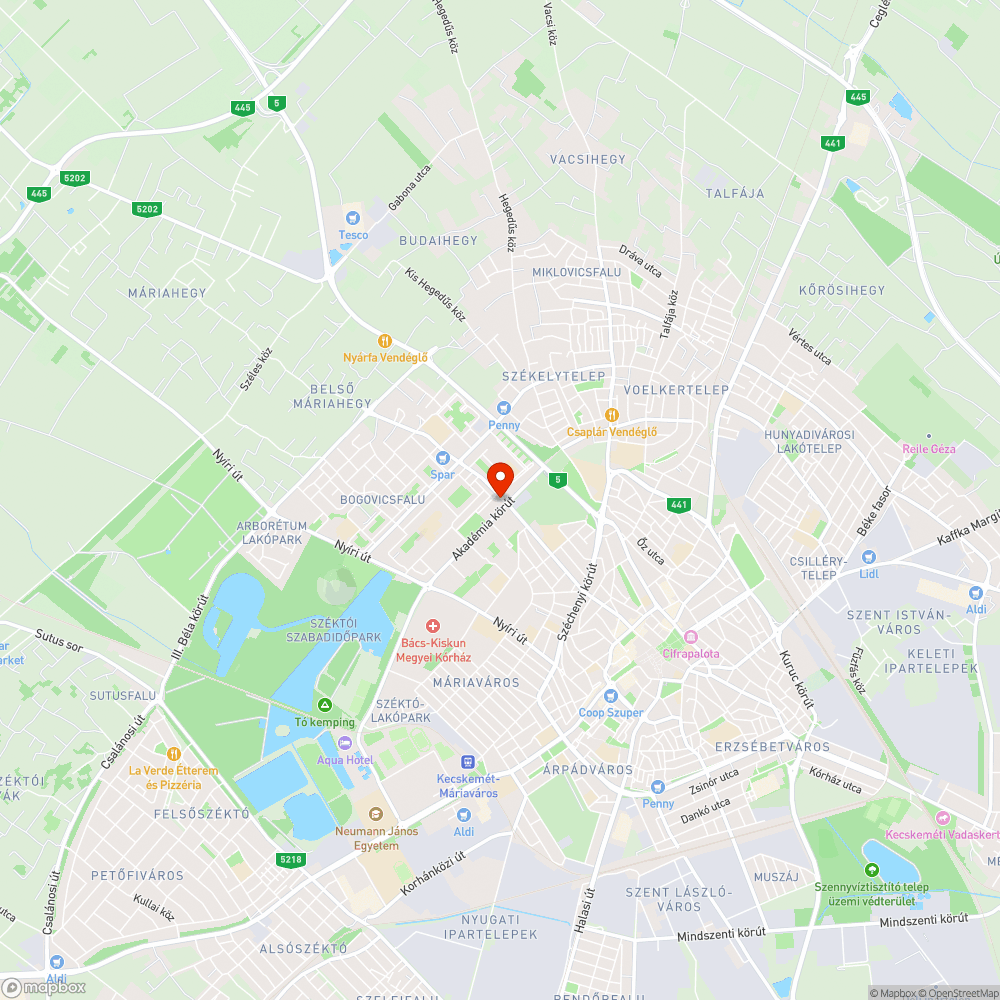 Megrongált padok a Széchenyivárosban bejelentés helye