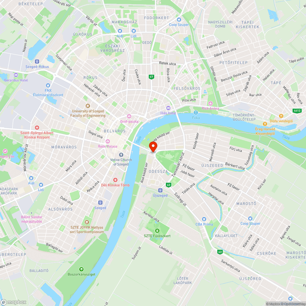 Döglött macska a Belvárosi hídon bejelentés helye