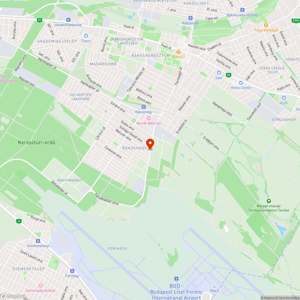 Közlekedési tábla hiányzik XVII. kerület Ferihegyi út-Melczer u bejelentés helye