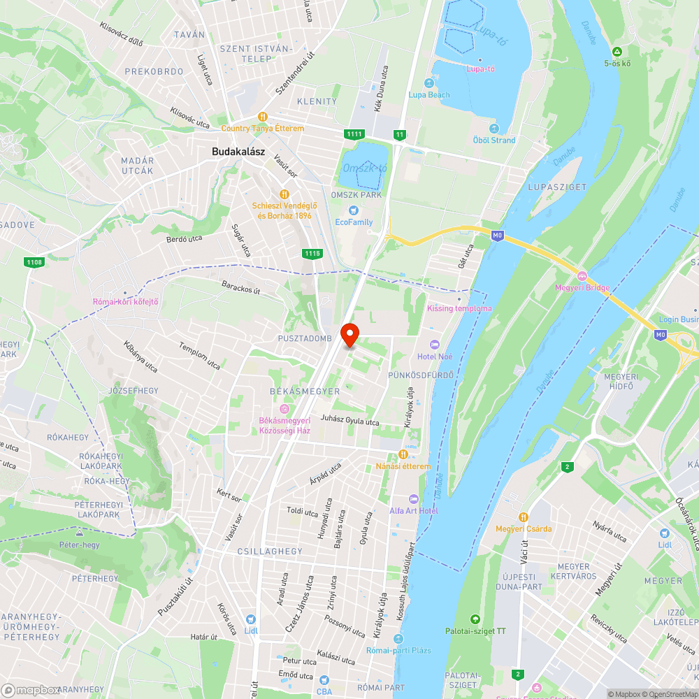 Kátyúk a Budakalász utcában bejelentés helye