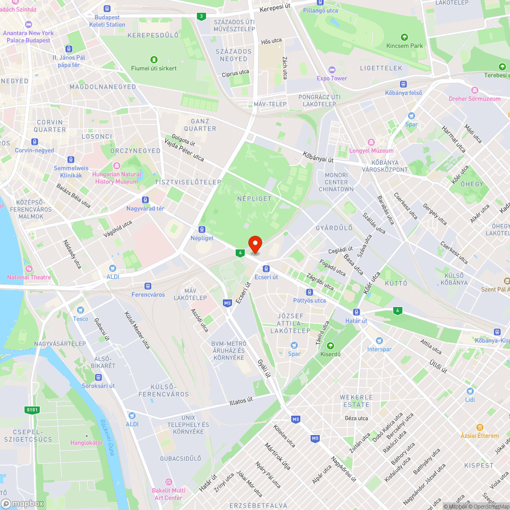 Ecseri úti P+R parkolóban lövészárok bejelentés helye