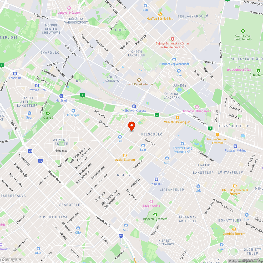 Kátyúk bejelentés helye