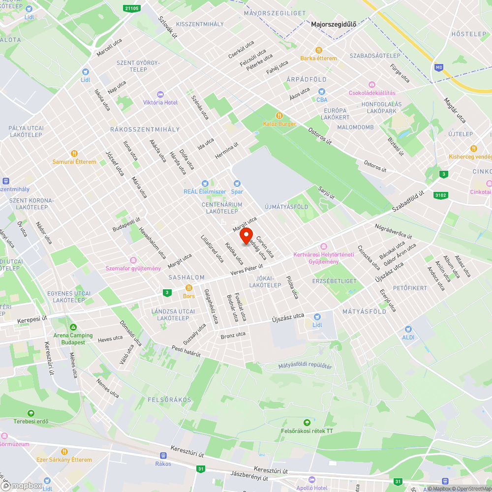 Kátyúk a XVI. kerületi Vak Bottyán utcában bejelentés helye