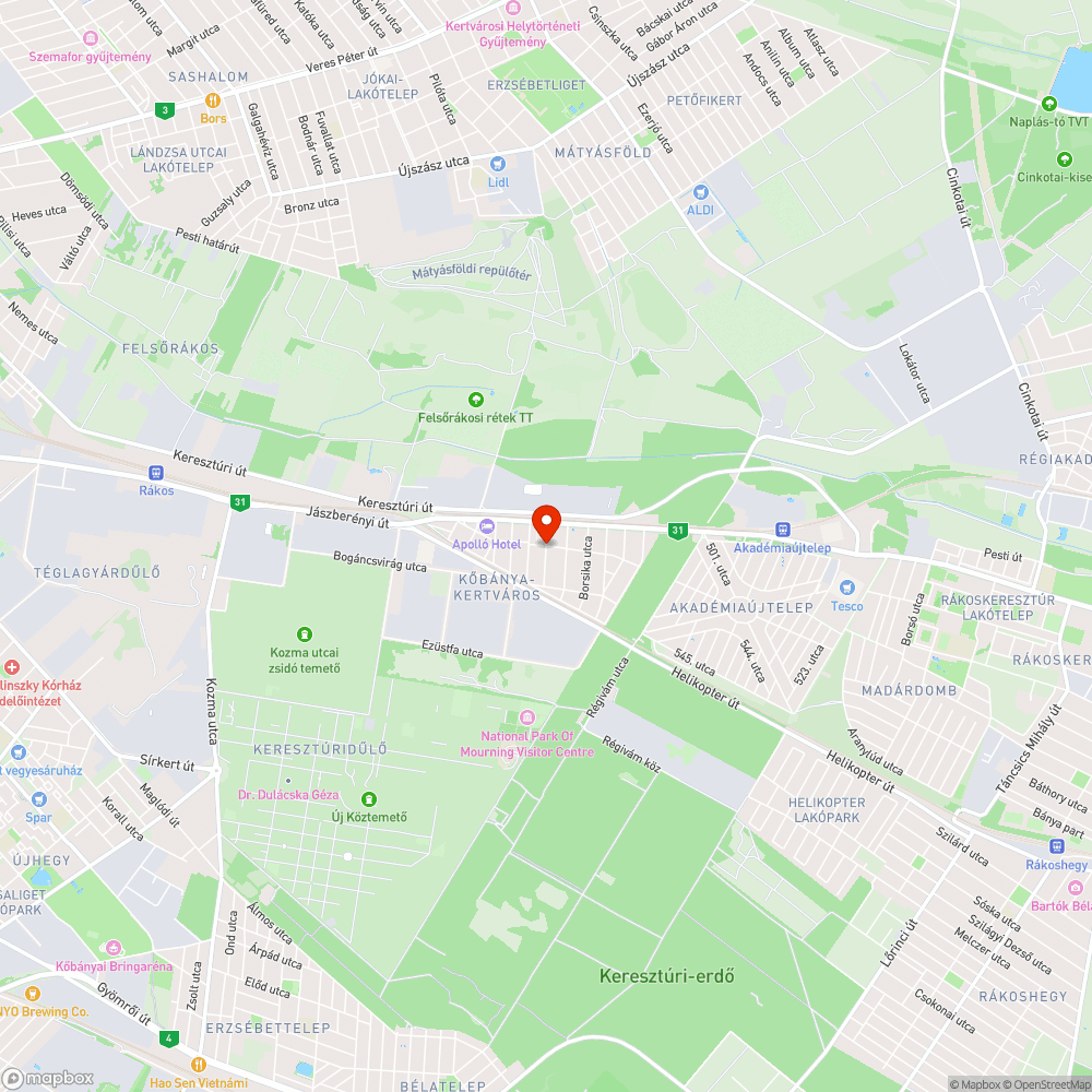 töredezett járda és fekvőrendőr bejelentés helye