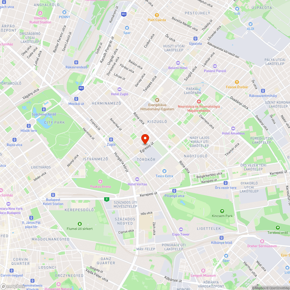 Handzsár utca kátyú bejelentés helye